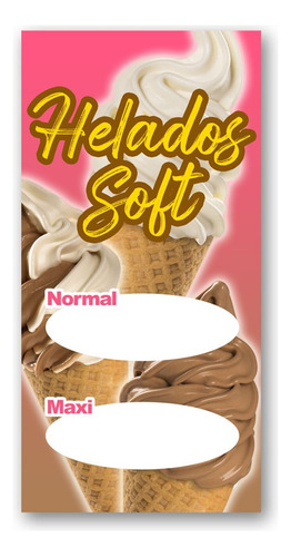 Pendón Publicitario Helados Soft /  Listo Para Colgar