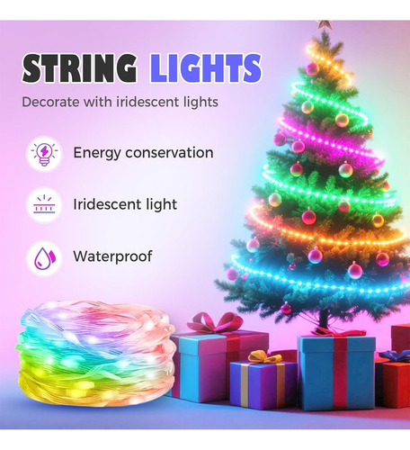 F 20m Smart String Lights Con Controles Remotos Para Fiesta
