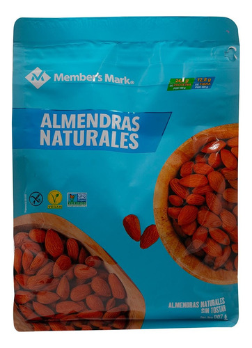 Bolsa De Almendras Naturales Sin Tostar Member's Mark 907 Gr