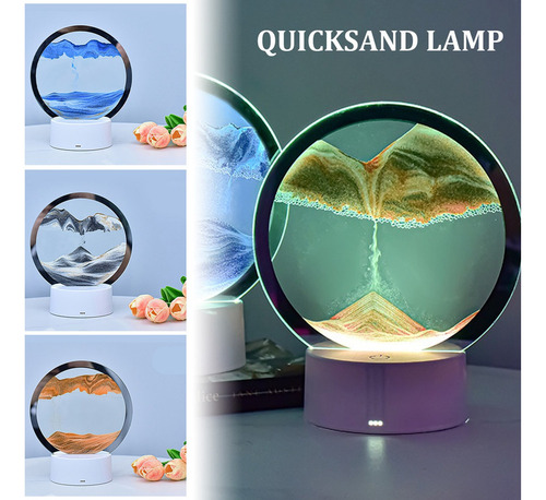 Lámpara Led Rgb Sandscape Moving Sand Art, Luz Nocturna Con