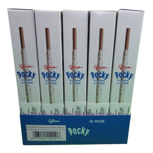 Glico Pocky Cookies And Cream 40g (paquete De 10 Pz)