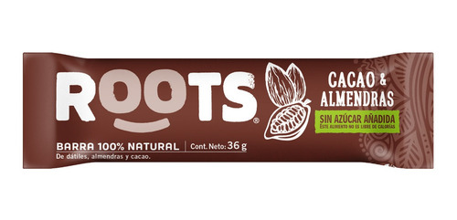 Caja 15 Barritas Roots Cacao & Almendras 100% Natural