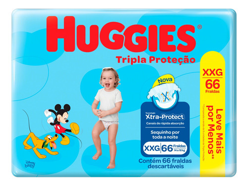 Fralda Huggies Tripla Proteção Sem Gênero - XXG