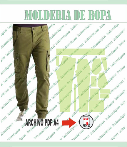 Molde Imprimible En Pdf A4  Pantalon Cargo Hombre Urbano38