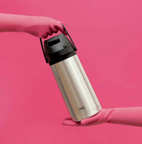 Garrafa Térmica Para Café Agua Chá 1,9l C/ Alavanca Inox Mor