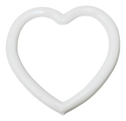 100 Aro Argolla De Plástico Blanco Corazón Manualidad 5 Cm