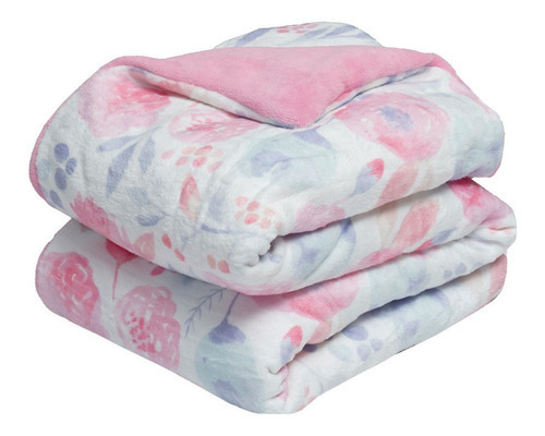 Cobertor Luxe Cuna Floral Microfibra Ultra Suave Baby Inc Color Multicolor