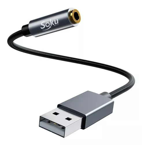 Conector Jack de 3.5 mm a USB Hembra, Cable Adaptador de convertidor de  Cable de Audio
