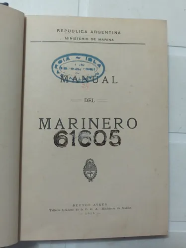 Manual Del Marinero Ministerio De Marina 1929 (Usado)