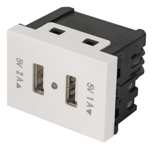 Toma Con 2 Puertos Usb 1.5 Módulos Línea Española Blanco