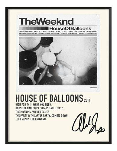 Poster The Weeknd Album Music Tracklist House Ballons 80x40