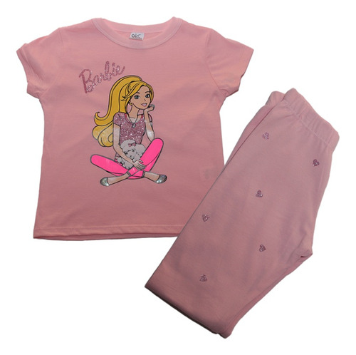 Conjunto Barbie Cutie Nena Infantil Brillo Hermoso Algodon