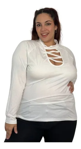 Remeras manga larga mujer talles grandes sale