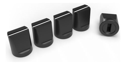 Kit 5 Knobs Deslizante Equalizador Motoradio Albatroz Preto