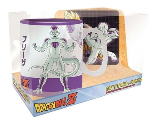 Juego De Taza Y Posavasos Freezer De Dragon Ball Z Goku