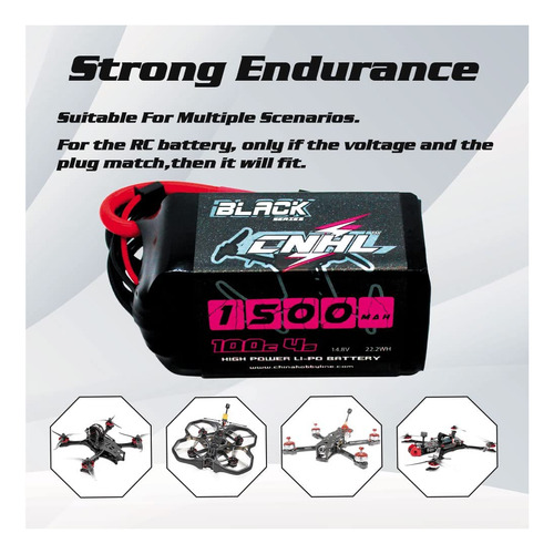 Cnhl Batería Lipo De 1500 Mah 4s De 14.8 V 100c (ráfaga 200c
