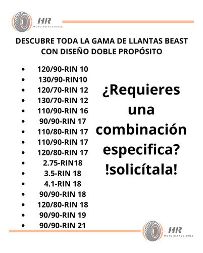 Llantas 120/80-18 Y 90/90-21 Reforzada Con O Sin Camara