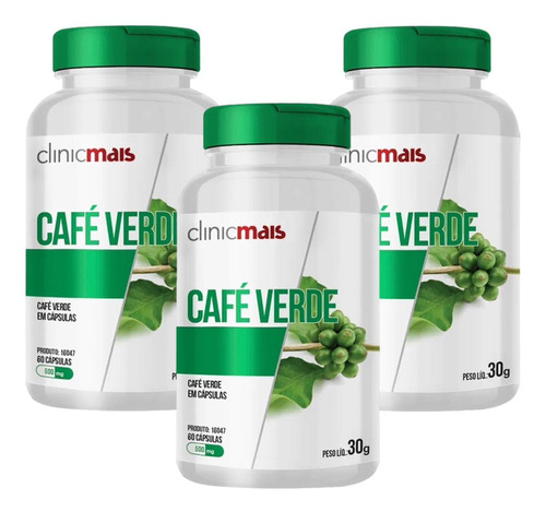 Kit X3 Café Verde Clinicmais 60 Cápsulas