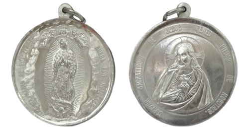 1 Medalla Del Sagrado Corazón De Jesus Distintivo 4x4 Cm Alu