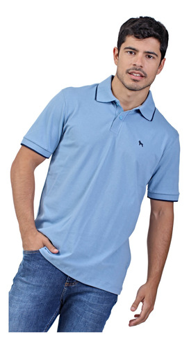 Chomba De Jersey Azulino, Hombre. Bravo Jeans. Talle S-4xl