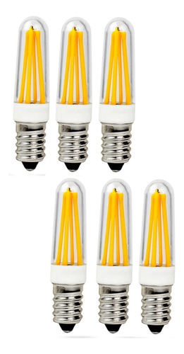 Kit 6 Lâmpadas Led Filamento 4w E12 Voltagem E Cor A Escolha