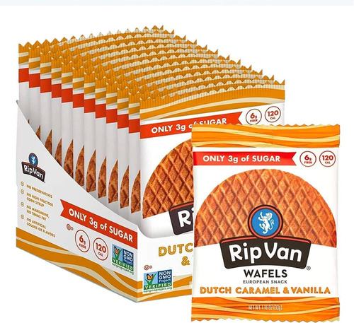 Rip Van Wafels Dutch Caramel 33grs  12pzas Keto