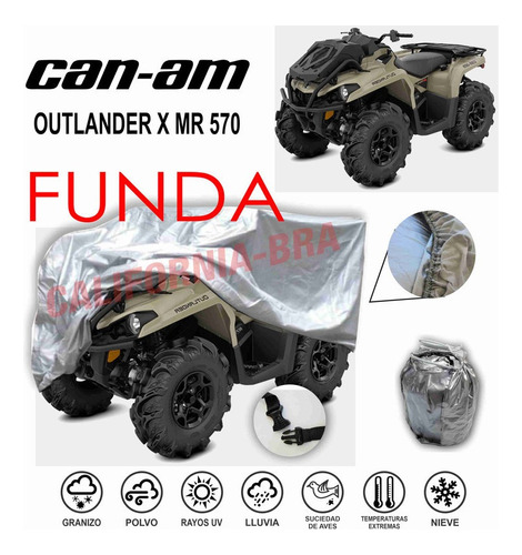 Cubre Cuatri Eua Broche + Ojillos Can-am Outlander X Mr 570