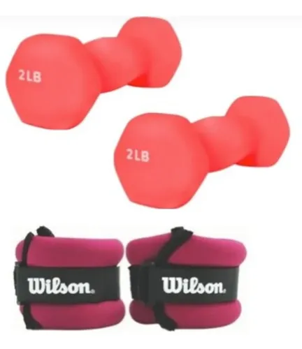Kit Par Mancuernas 0.91 Kg 2 Lb Y Polainas 1 Lb