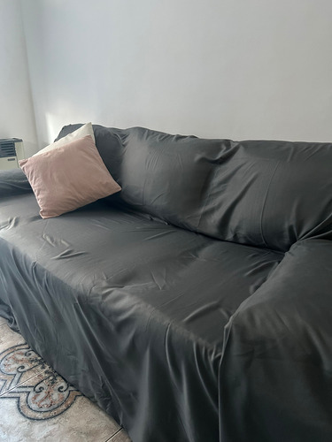 Funda Cubre -protectora Sillón 2 Cuerpos Arangusto Gris Oscuro Liso