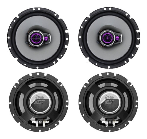 Kit Com 4 Alto Falantes Pioneer Fiat Siena 6 Polegadas 200w Rms