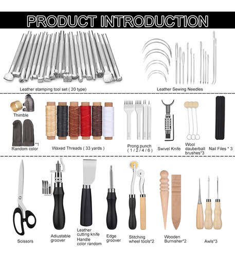 Kit De Herramientas Para Trabajar En Cuero Leather Craft Too