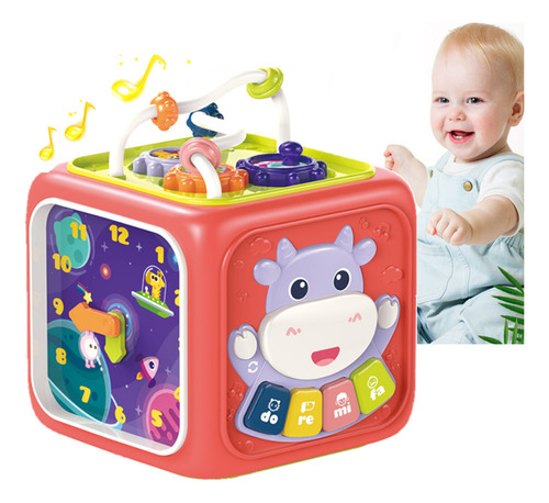 Juguete Montessori Educativo 6 En 1 Cubo Didáctico Para Bebé