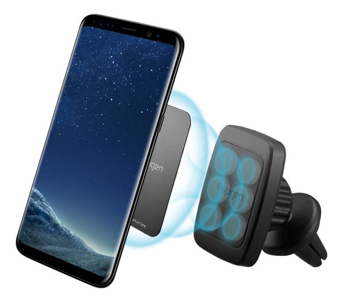 Suporte magnético para telefone para carro Spigen H12 - preto