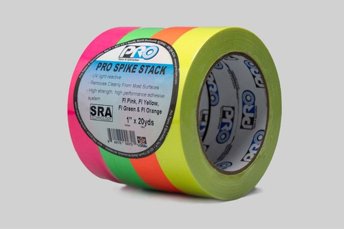 Cinta Gaffer Tape Fluorescente 1 Pulgada 4 Pack