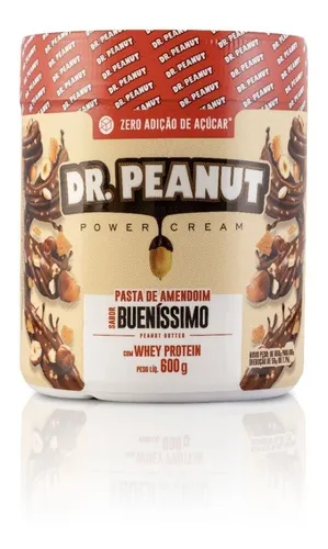 Pasta de Amendoim Dr Peanut com Whey Isolado Sabor Bom 600g Gourm...