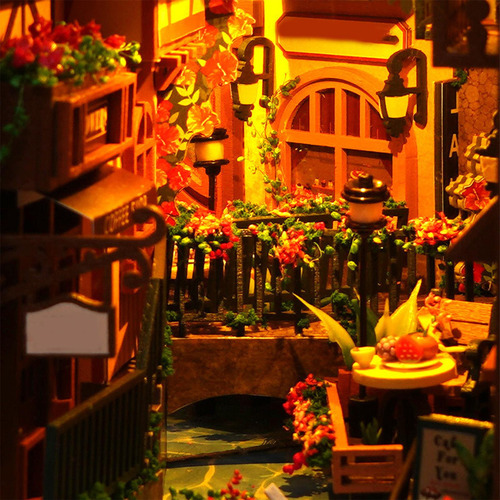 Diy Kits De Estante De Livros Casa Em Miniatura Montado