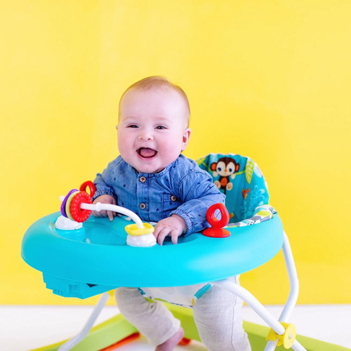 Andadera Bright Starts Giggling Safari Altura Ajustable Color Celeste
