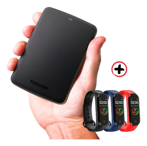Imagen 1 de 3 de Disco Duro Externo Toshiba 1tb 3.0 2.0 + Smartwatch | Bde