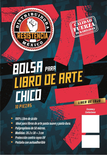 Bolsa Para Libro De Arte Chico Con 10 Pzas