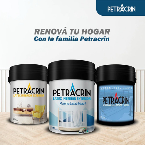Imagen 5 de 5 de Pintura Latex Lavable Interior Exterior 20l Petracrin Blanco