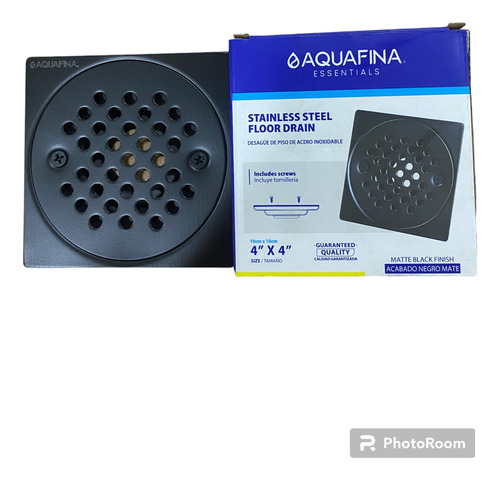 Desagüe Rejilla De Piso Negro Mate 4x4 Aquafina