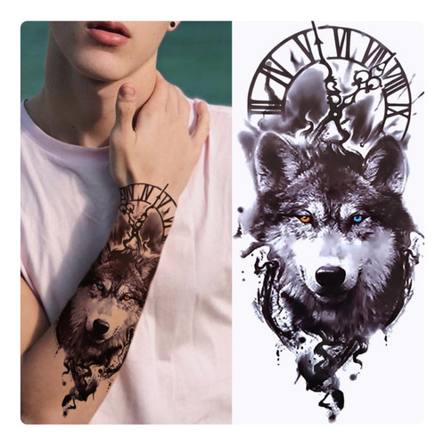 Tatuajes Temporal Adhesivo Para Brazo O Pierna Calavera