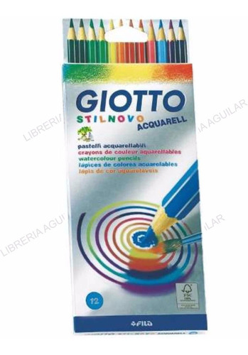 Caja 12 Lápices Acuarelables Giotto Stilnovo Soluble En Agua