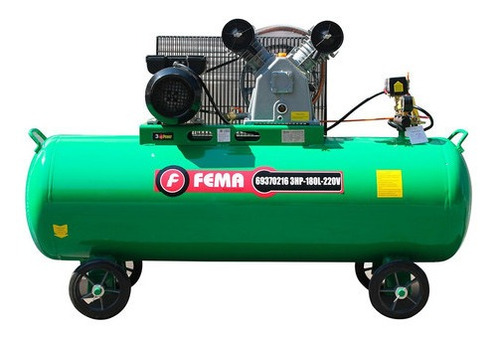 Fema Compresor Aire A Correa 3 Hp 180 Litros Monofasico 220v