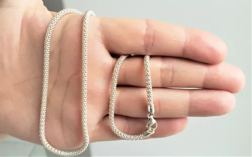 Collier cadena de plata cadena serpientes 925er Sterling plata 1,1 mm rhodiniert 50 cm 