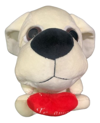 Perro Cabezon D Peluche Con Corazon Te Amo 21cm San Valentín