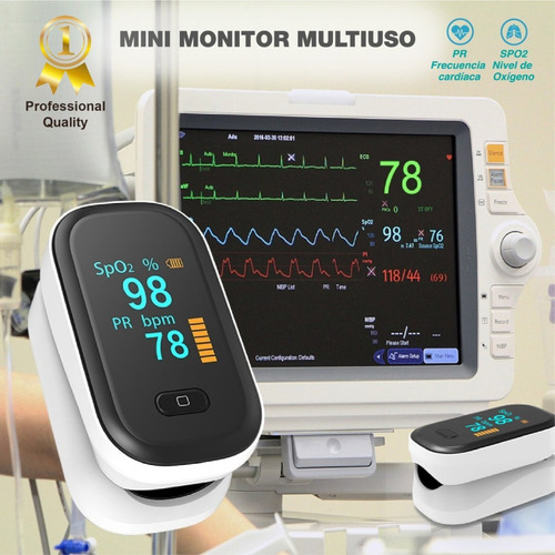 Imagen 6 de 8 de Oximetro Pulso Dedo Hospitalario Hogar Deportivo Blanco Oled