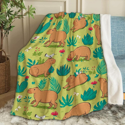 Artblanket Lindo Capibara Manta Fannel Fleece Super Suave Ma