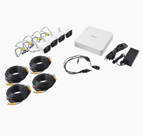 Kit Turbohd 720p  Dvr 4 Ch 4 Cámaras  Hikvision Kit7204bp