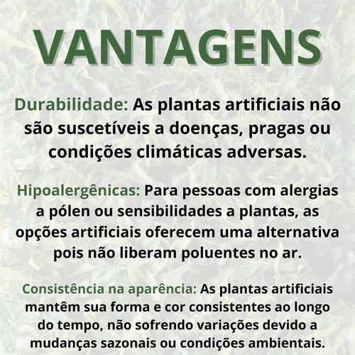 Kit 5 Placa Samambaia Artificial Folha Muro Parede Jardim